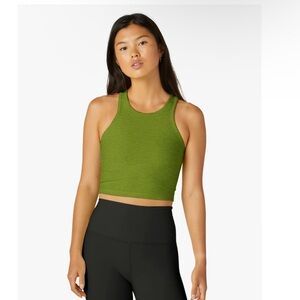 Spacedye Focus Green Racerback Crop Top